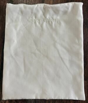 Cozy Earth Off White Bamboo Canvas Travel Zipper Pouch Organizer 14.5 x 11.5